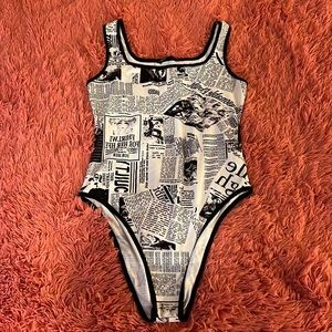 Newspaper printed bodysuit
